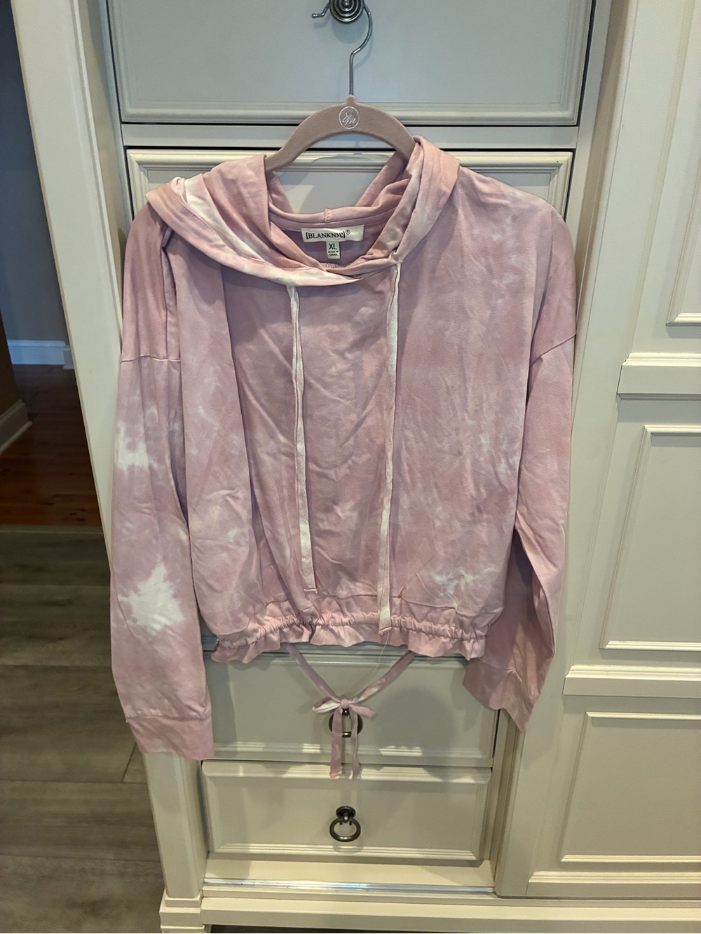 Blank NYC Lavender Pink Tie-Dye Drawstring Hoodie